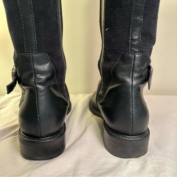 Aquatalia Gemma Black Tall Italian Leather Boots - Picture 8 of 9